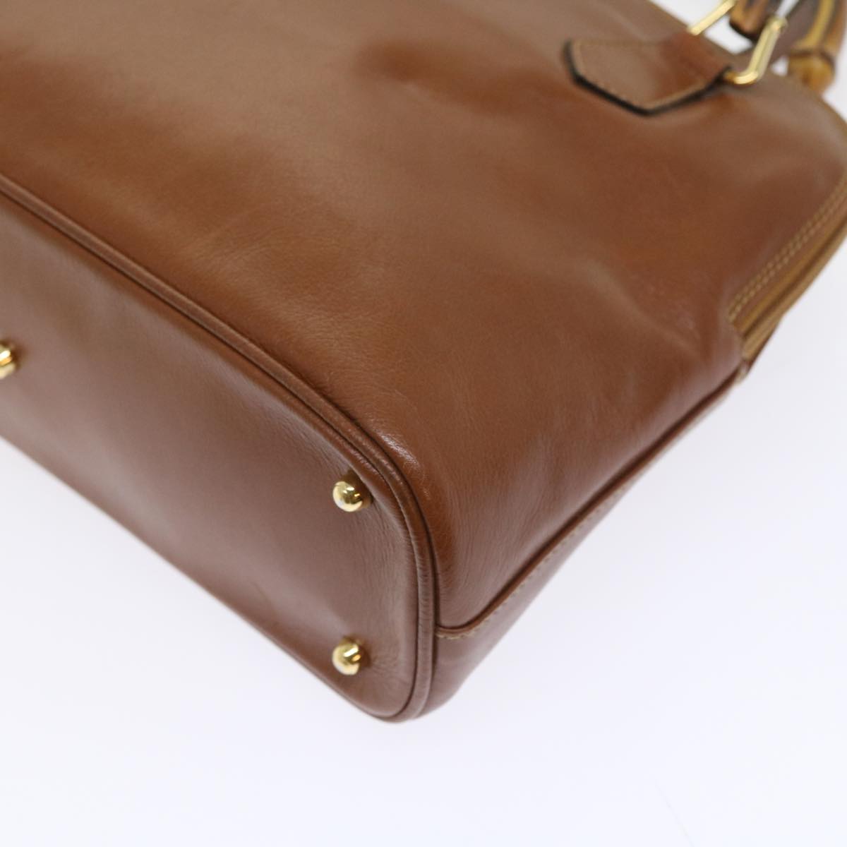 GUCCI Bamboo Shoulder Bag Leather 2way Brown 000 122 0290 55332