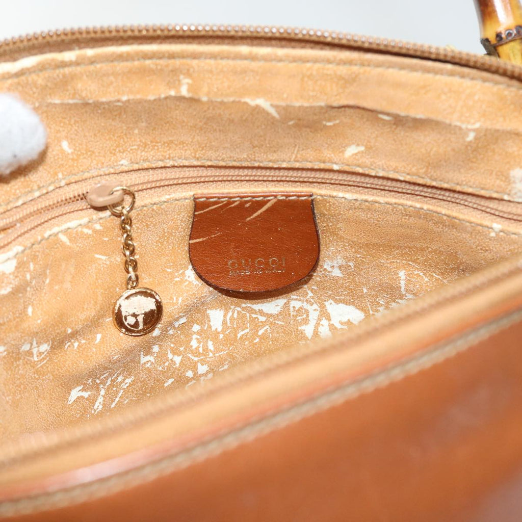 GUCCI Bamboo Shoulder Bag Leather 2way Brown 000 122 0290 55332