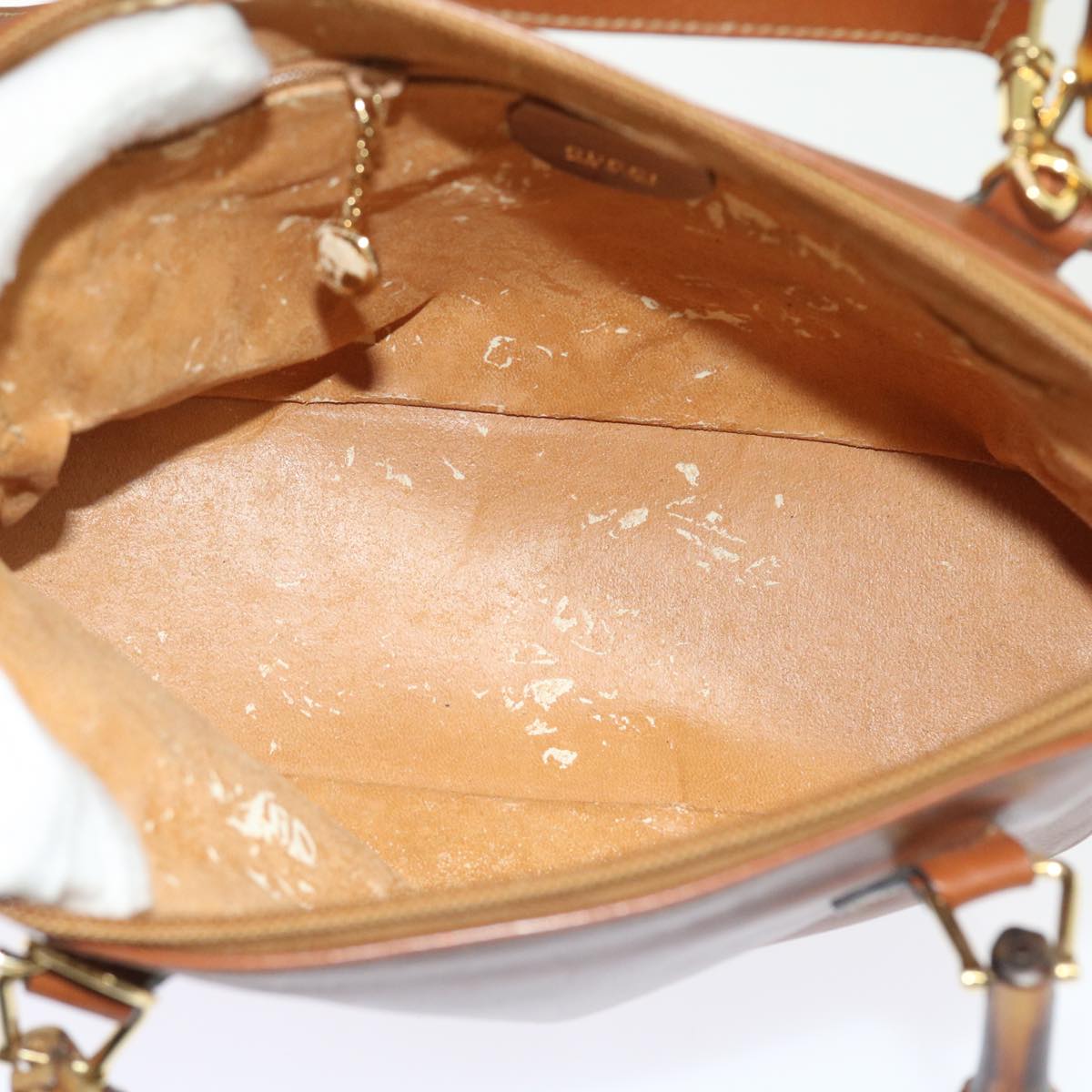 GUCCI Bamboo Shoulder Bag Leather 2way Brown 000 122 0290 55332