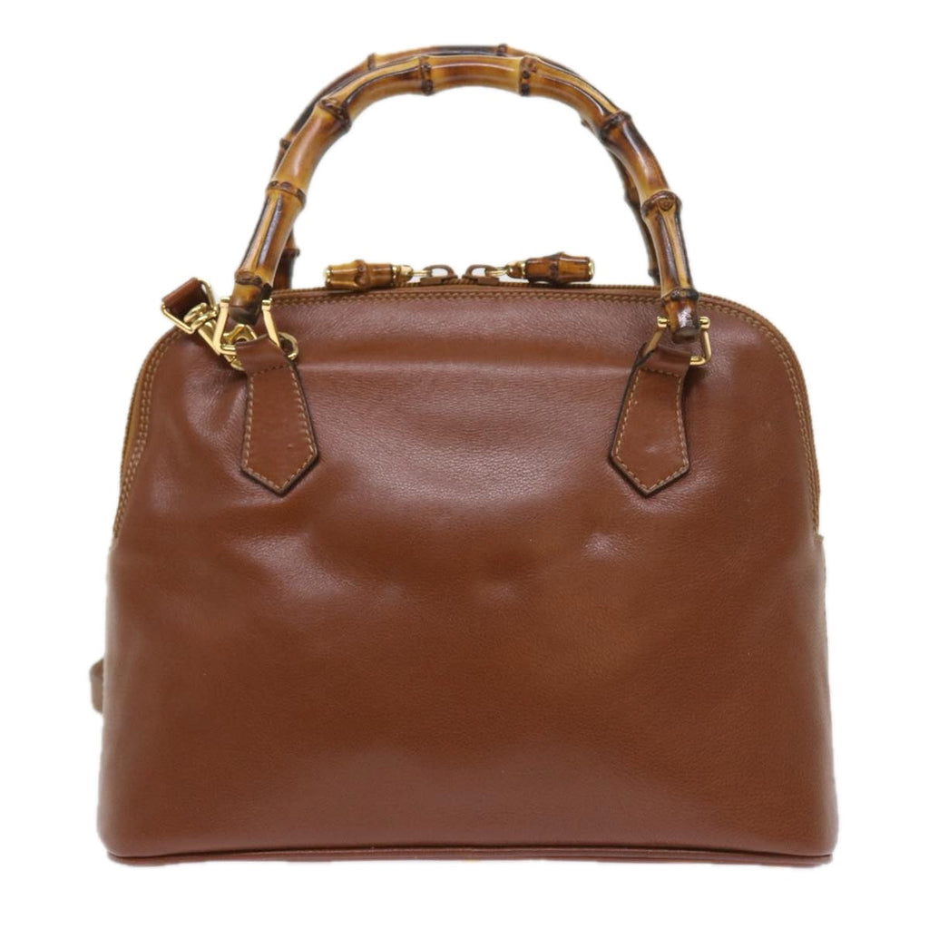 GUCCI Bamboo Shoulder Bag Leather 2way Brown 000 122 0290 55332