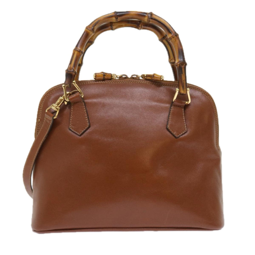 GUCCI Bamboo Shoulder Bag Leather 2way Brown 000 122 0290 55332