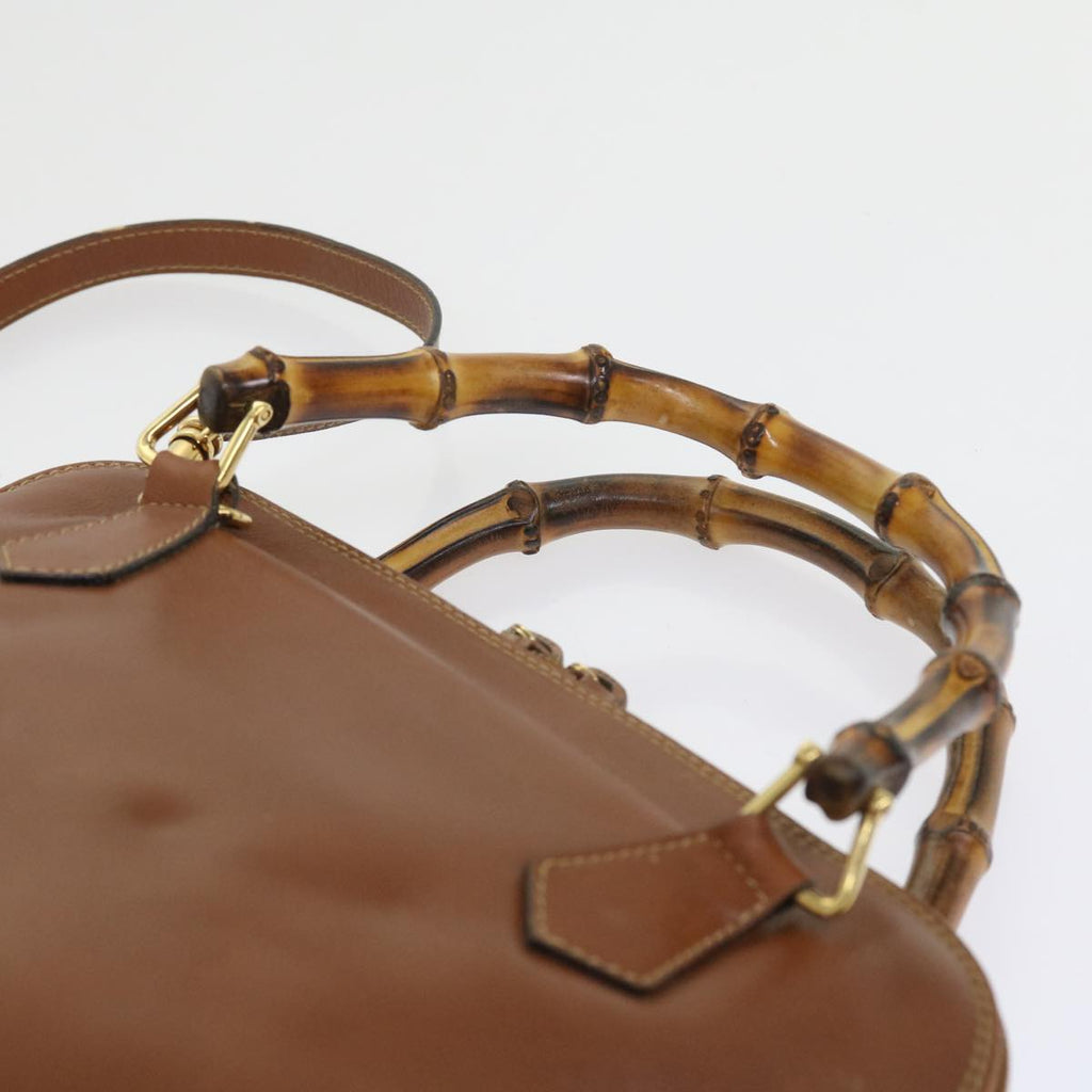 GUCCI Bamboo Shoulder Bag Leather 2way Brown 000 122 0290 55332