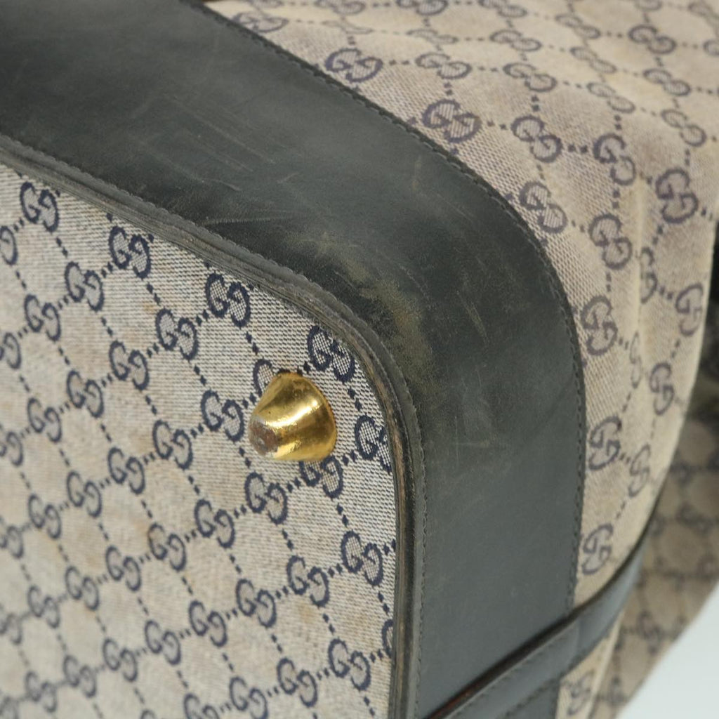 GUCCI GG Canvas Sherry Line Boston Bag Navy Red 55404