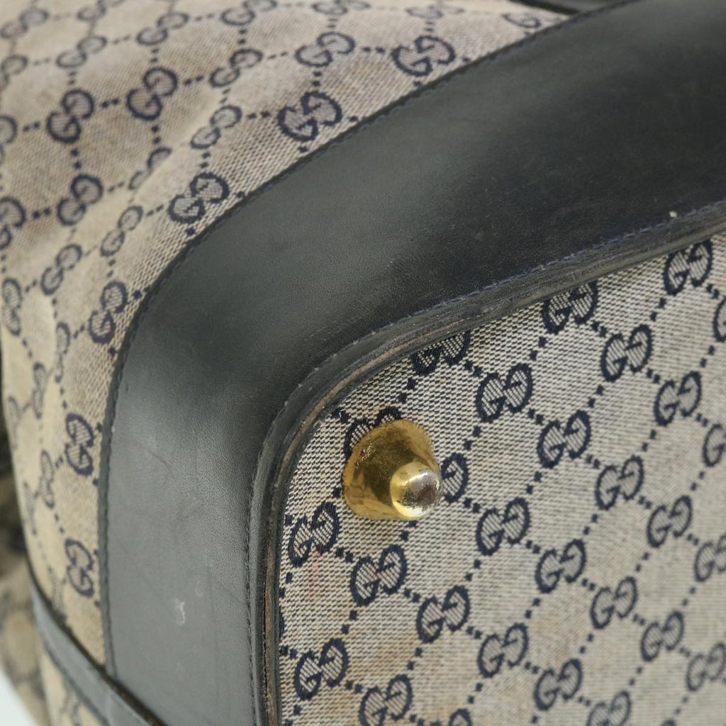GUCCI GG Canvas Sherry Line Boston Bag Navy Red 55404