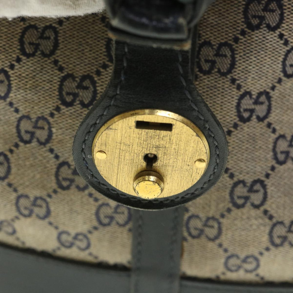 GUCCI GG Canvas Sherry Line Boston Bag Navy Red 55404