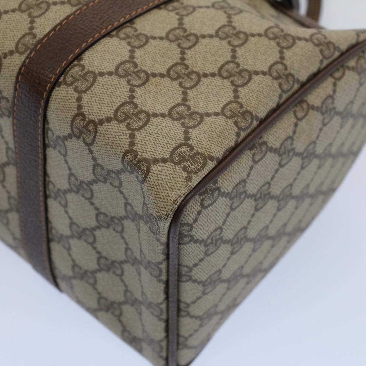 GUCCI GG Supreme Web Sherry Line Hand Bag Beige Red Green 40 02 007 55408