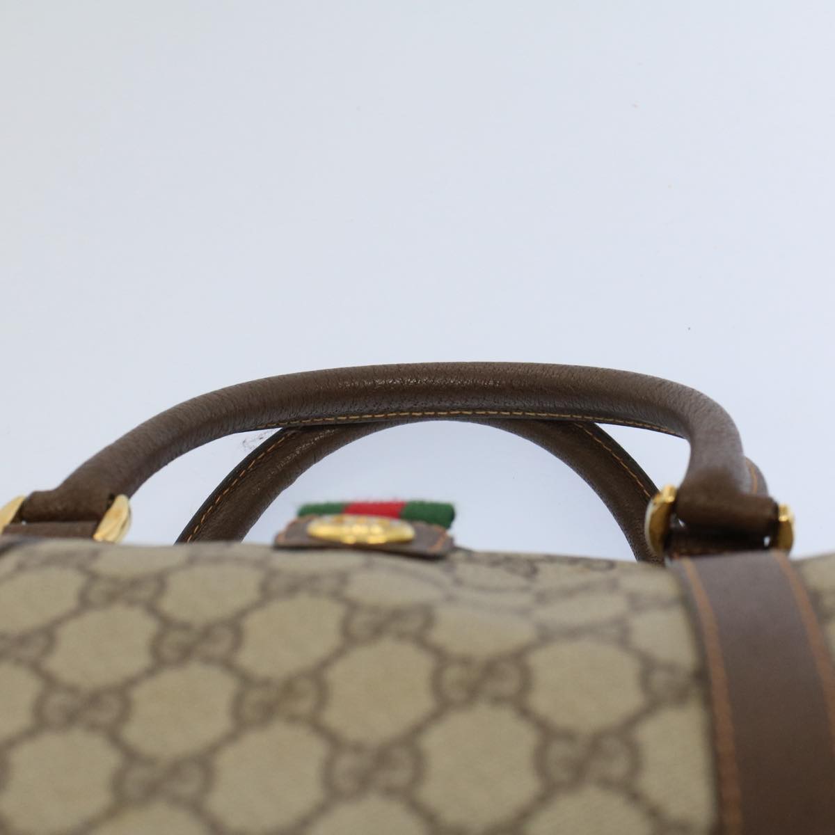 GUCCI GG Supreme Web Sherry Line Hand Bag Beige Red Green 40 02 007 55408