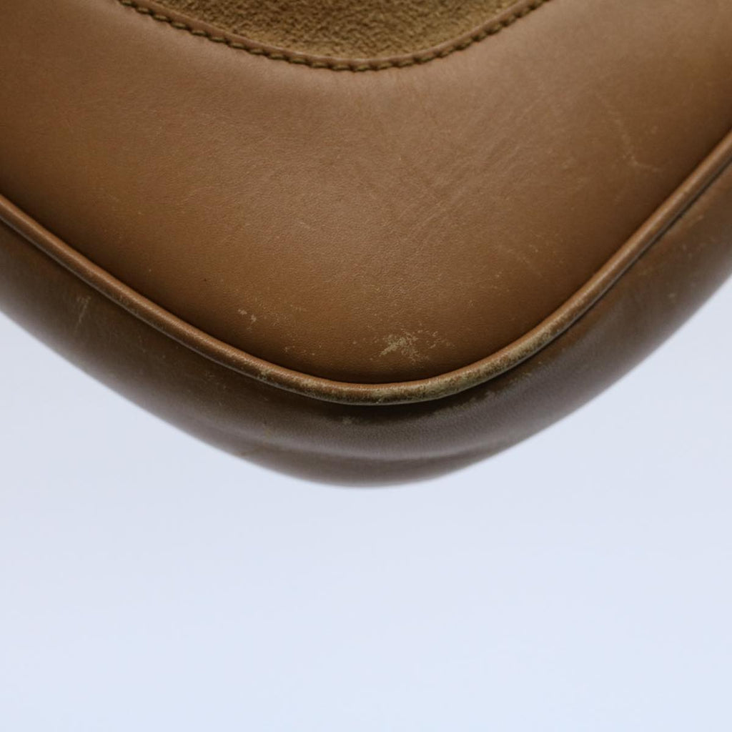 GUCCI Jackie Sherry Line Shoulder Bag Suede Leather Beige Brown 55413