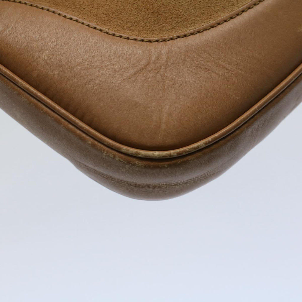 GUCCI Jackie Sherry Line Shoulder Bag Suede Leather Beige Brown 55413
