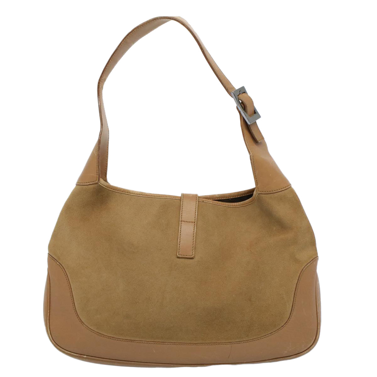 GUCCI Jackie Sherry Line Shoulder Bag Suede Leather Beige Brown 55413