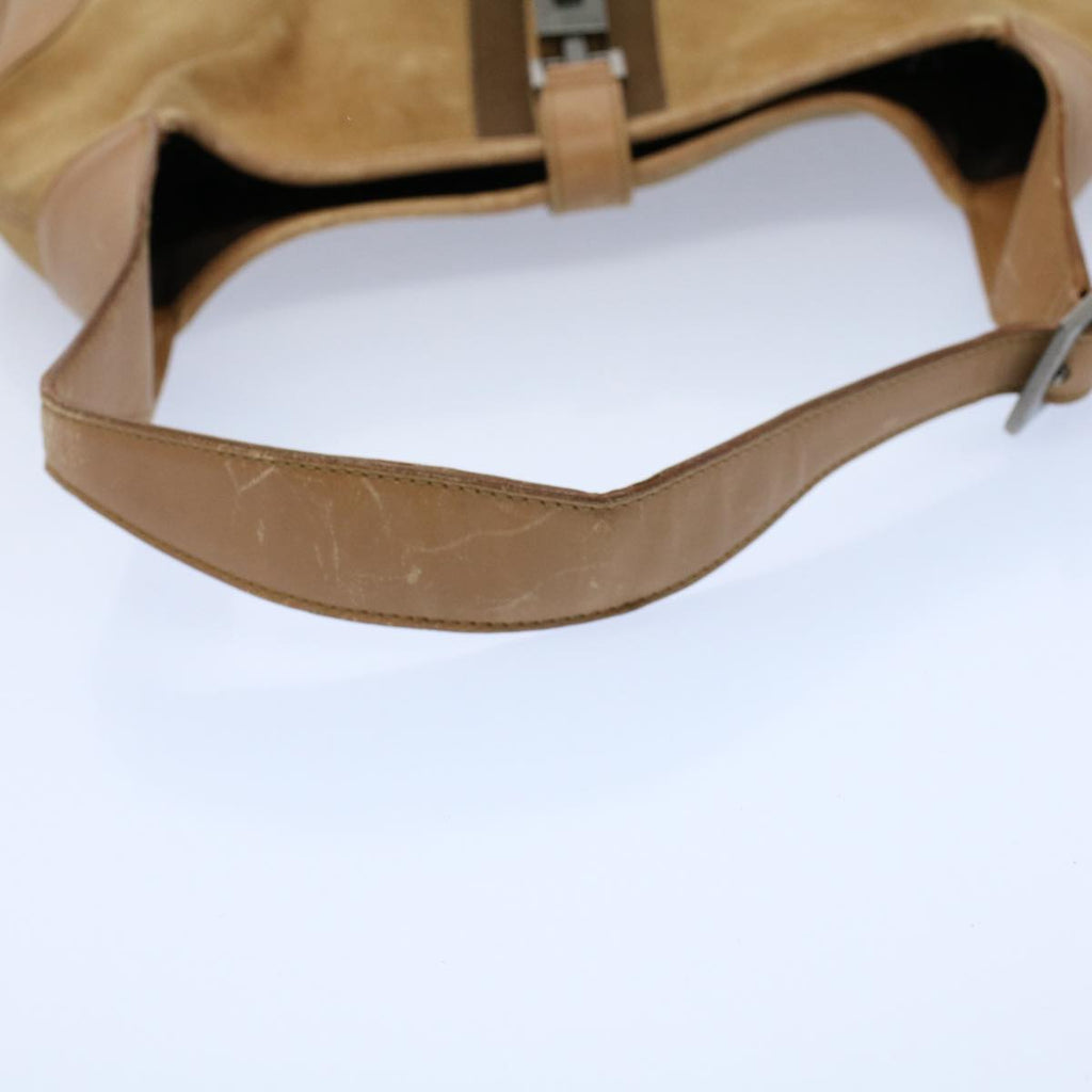GUCCI Jackie Sherry Line Shoulder Bag Suede Leather Beige Brown 55413