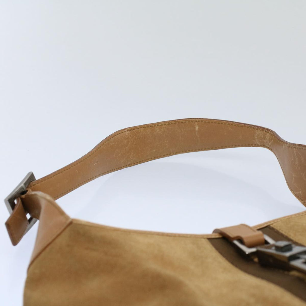 GUCCI Jackie Sherry Line Shoulder Bag Suede Leather Beige Brown 55413