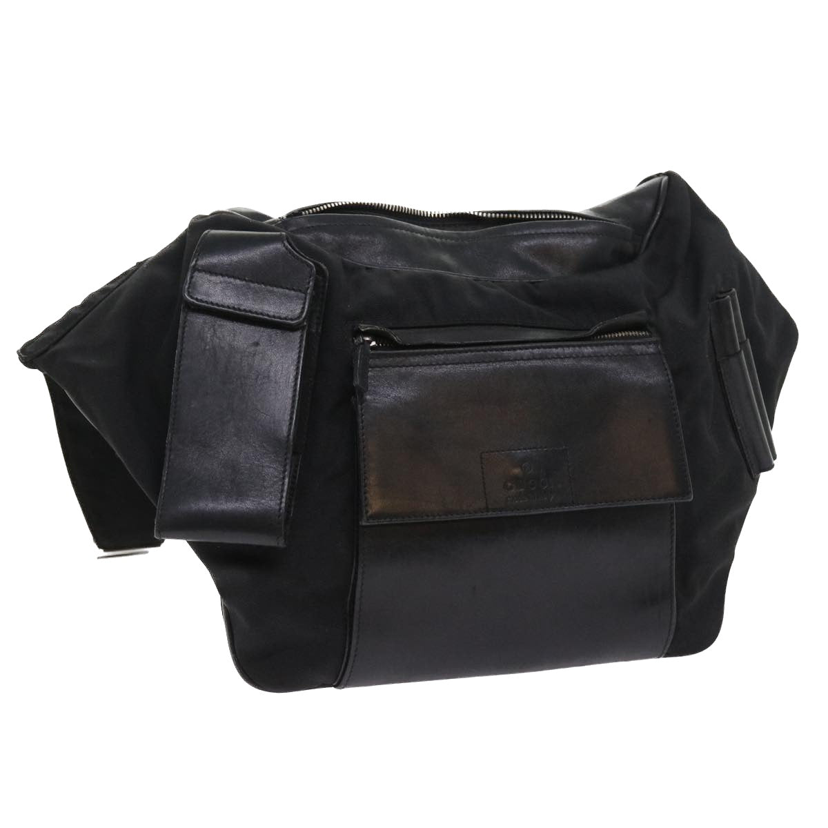 GUCCI Shoulder Bag Canvas Leather Black 55414