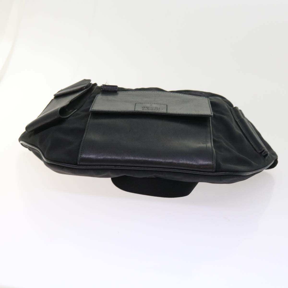 GUCCI Shoulder Bag Canvas Leather Black 55414