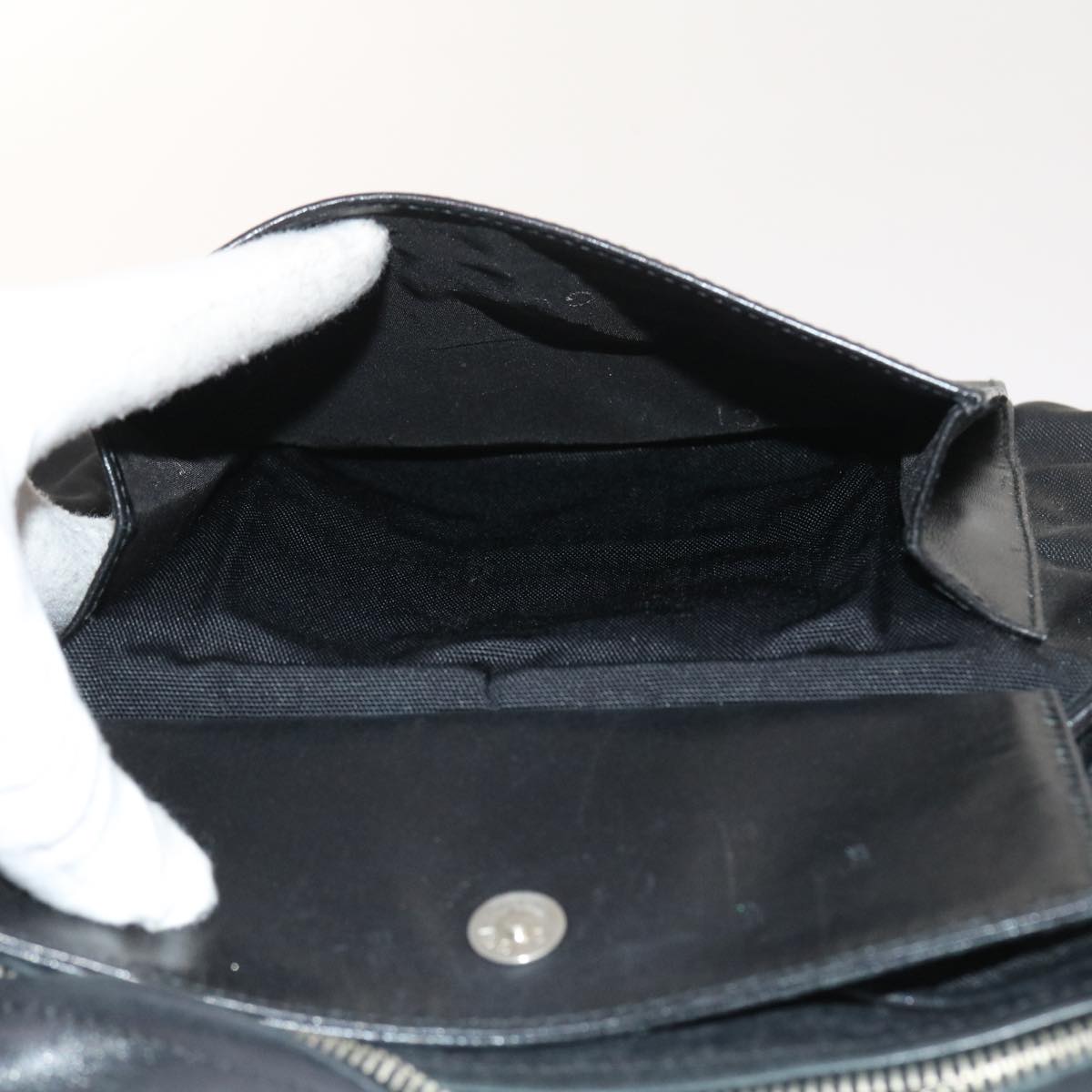 GUCCI Shoulder Bag Canvas Leather Black 55414