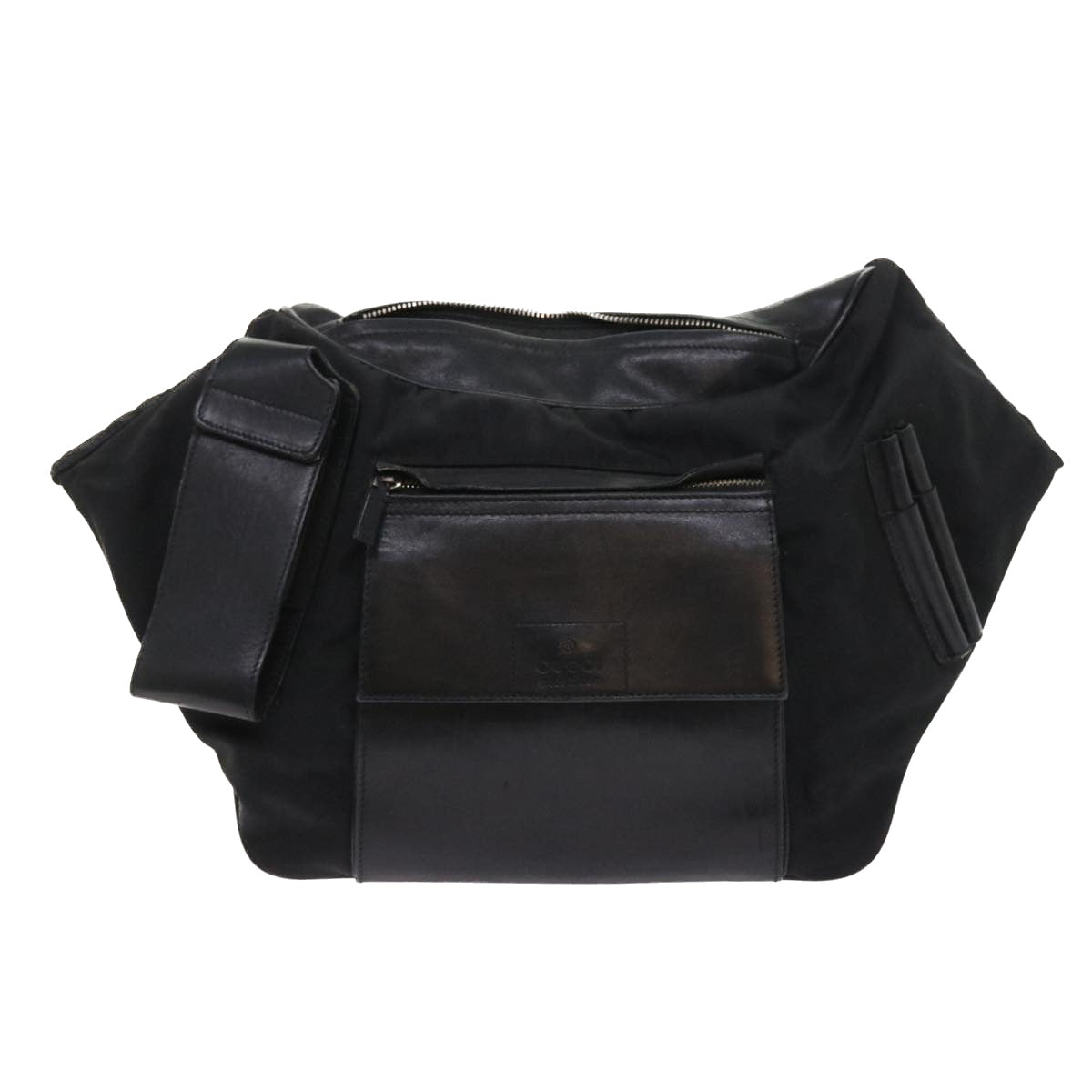 GUCCI Shoulder Bag Canvas Leather Black 55414