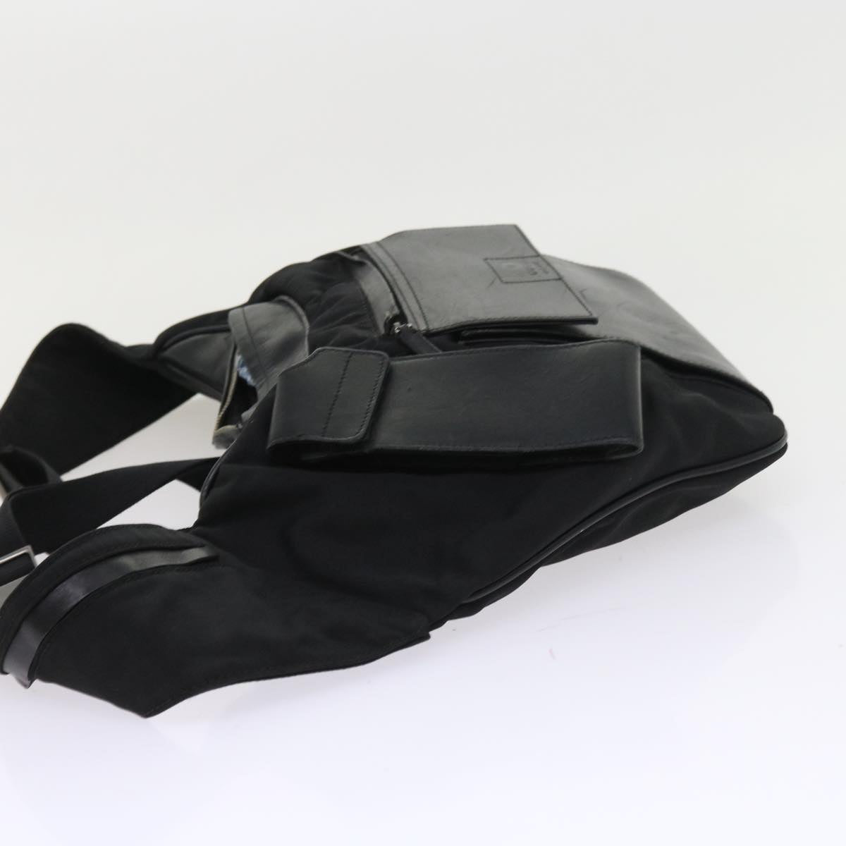 GUCCI Shoulder Bag Canvas Leather Black 55414