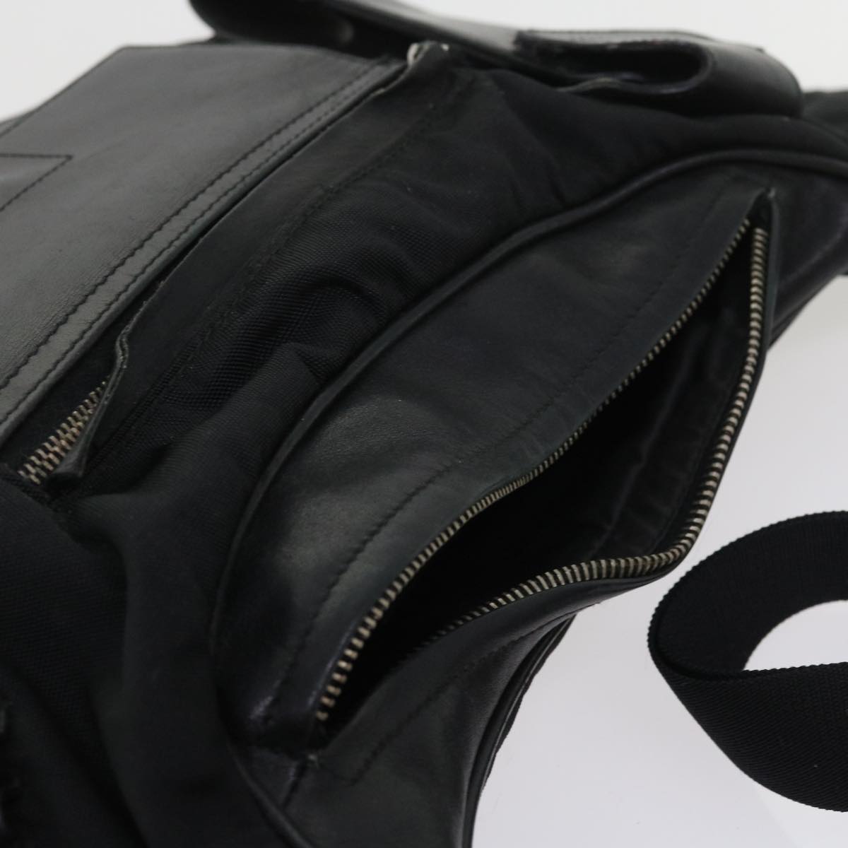 GUCCI Shoulder Bag Canvas Leather Black 55414