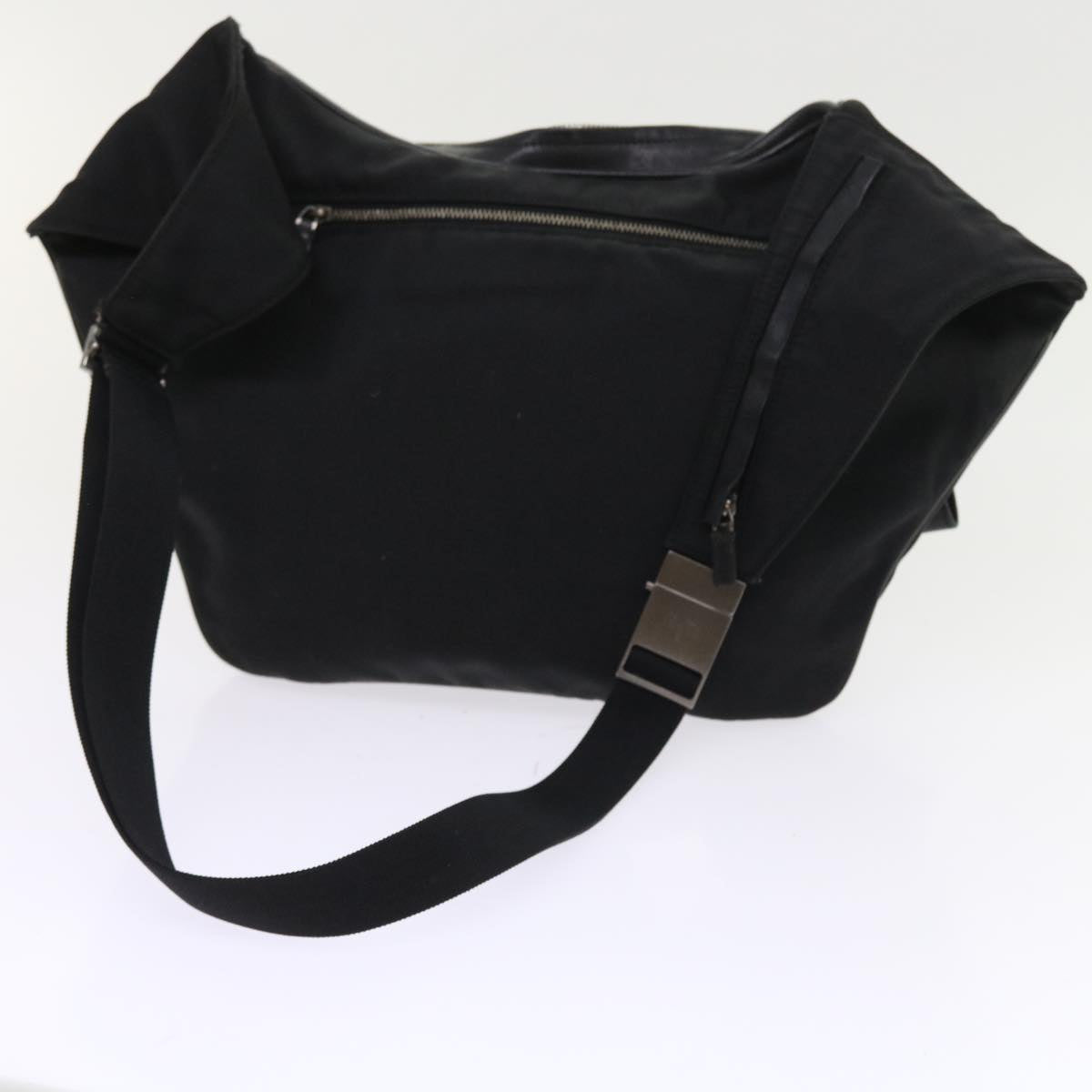 GUCCI Shoulder Bag Canvas Leather Black 55414