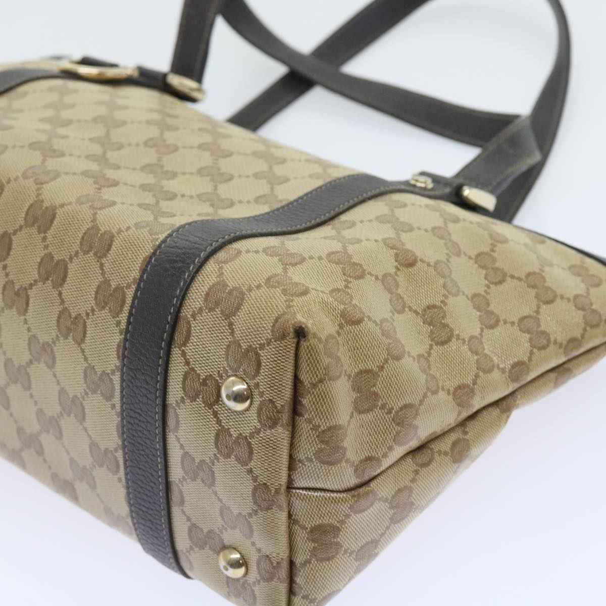 GUCCI GG Crystal Hand Bag Beige 268640 55415