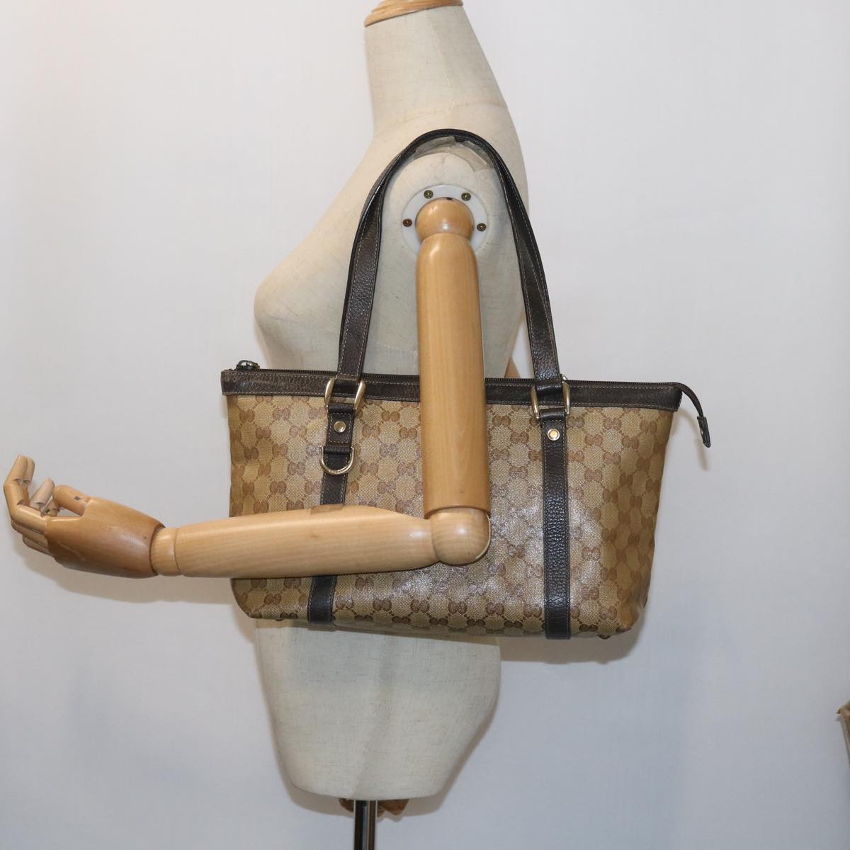 GUCCI GG Crystal Hand Bag Beige 268640 55415