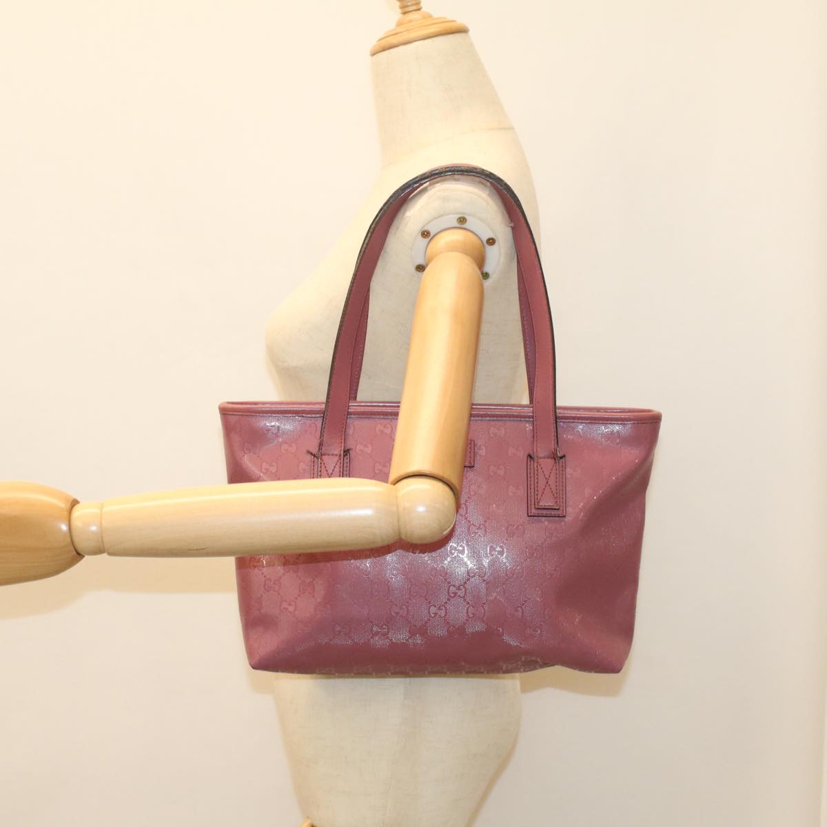 GUCCI GG implementation Tote Bag Pink 211138 55416