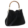 GUCCI Bamboo Shoulder Bag Leather 2way Black 55434