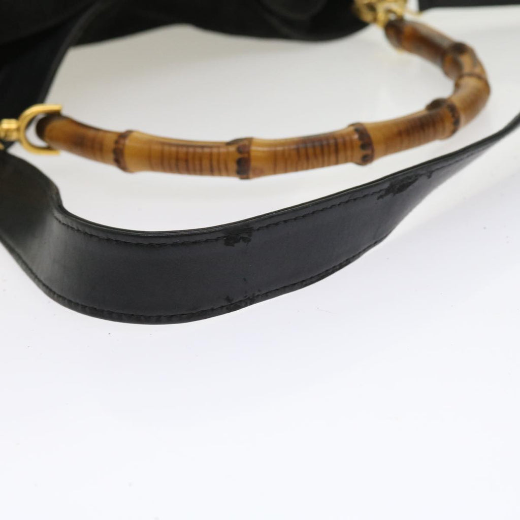 GUCCI Bamboo Shoulder Bag Leather 2way Black 55434