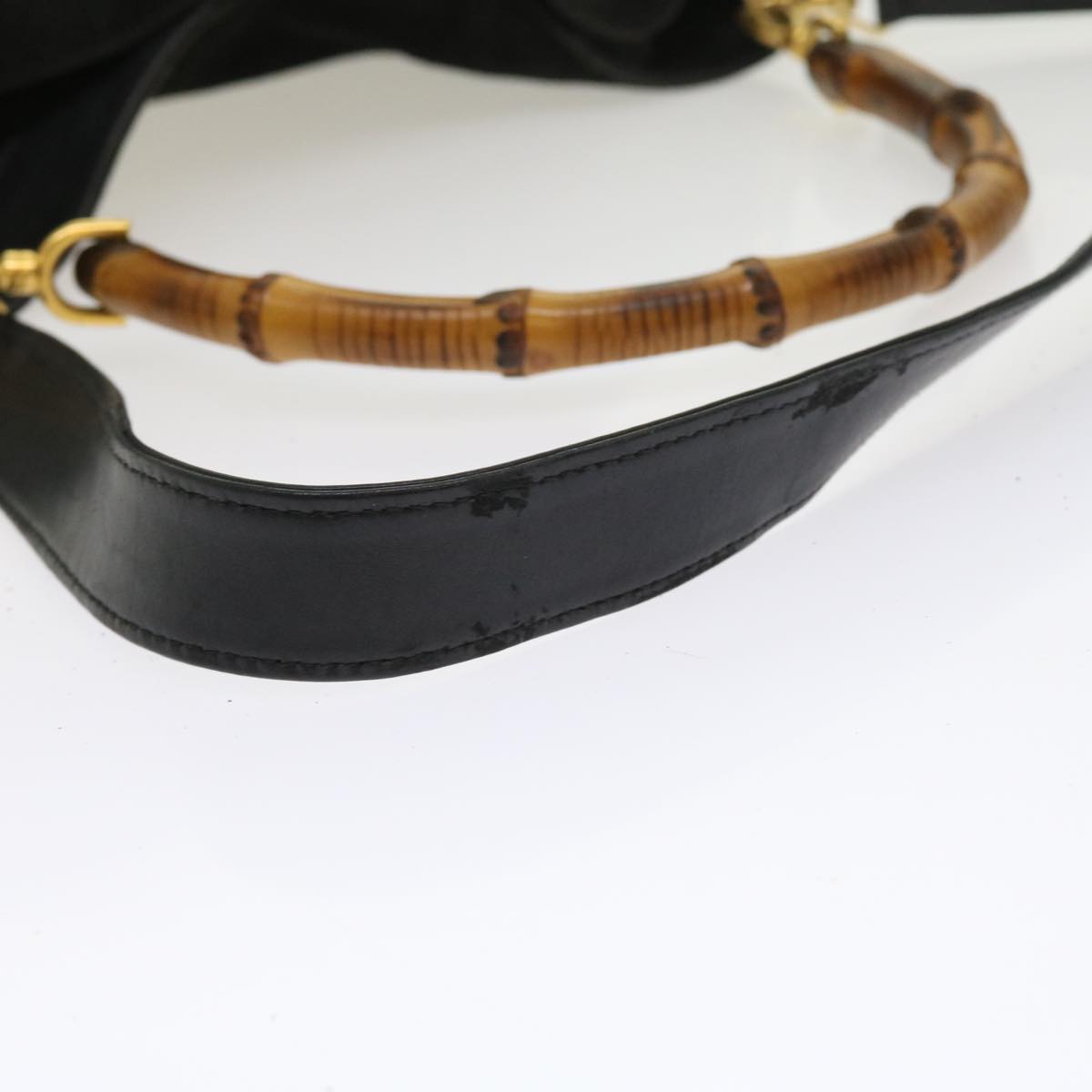 GUCCI Bamboo Shoulder Bag Leather 2way Black 55434