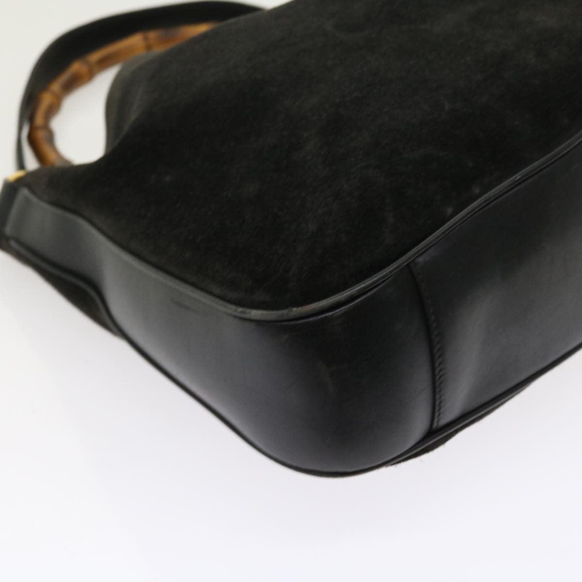 GUCCI Bamboo Shoulder Bag Leather 2way Black 55434