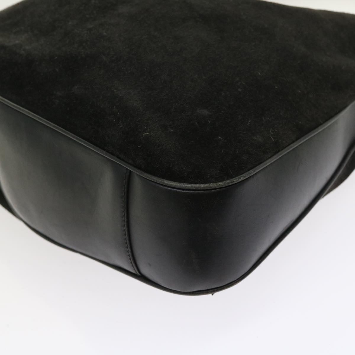 GUCCI Bamboo Shoulder Bag Leather 2way Black 55434