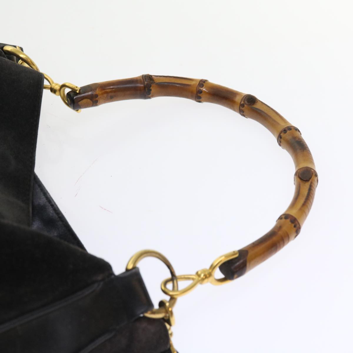 GUCCI Bamboo Shoulder Bag Leather 2way Black 55434