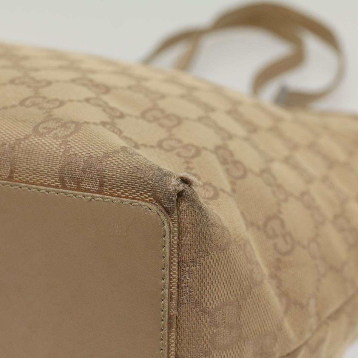GUCCI GG Canvas Tote Bag Beige 31243 55447