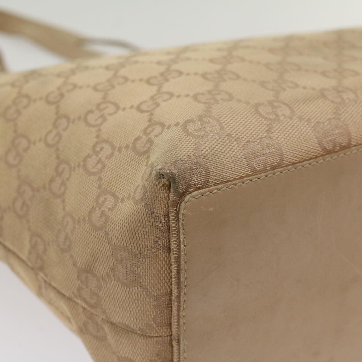 GUCCI GG Canvas Tote Bag Beige 31243 55447