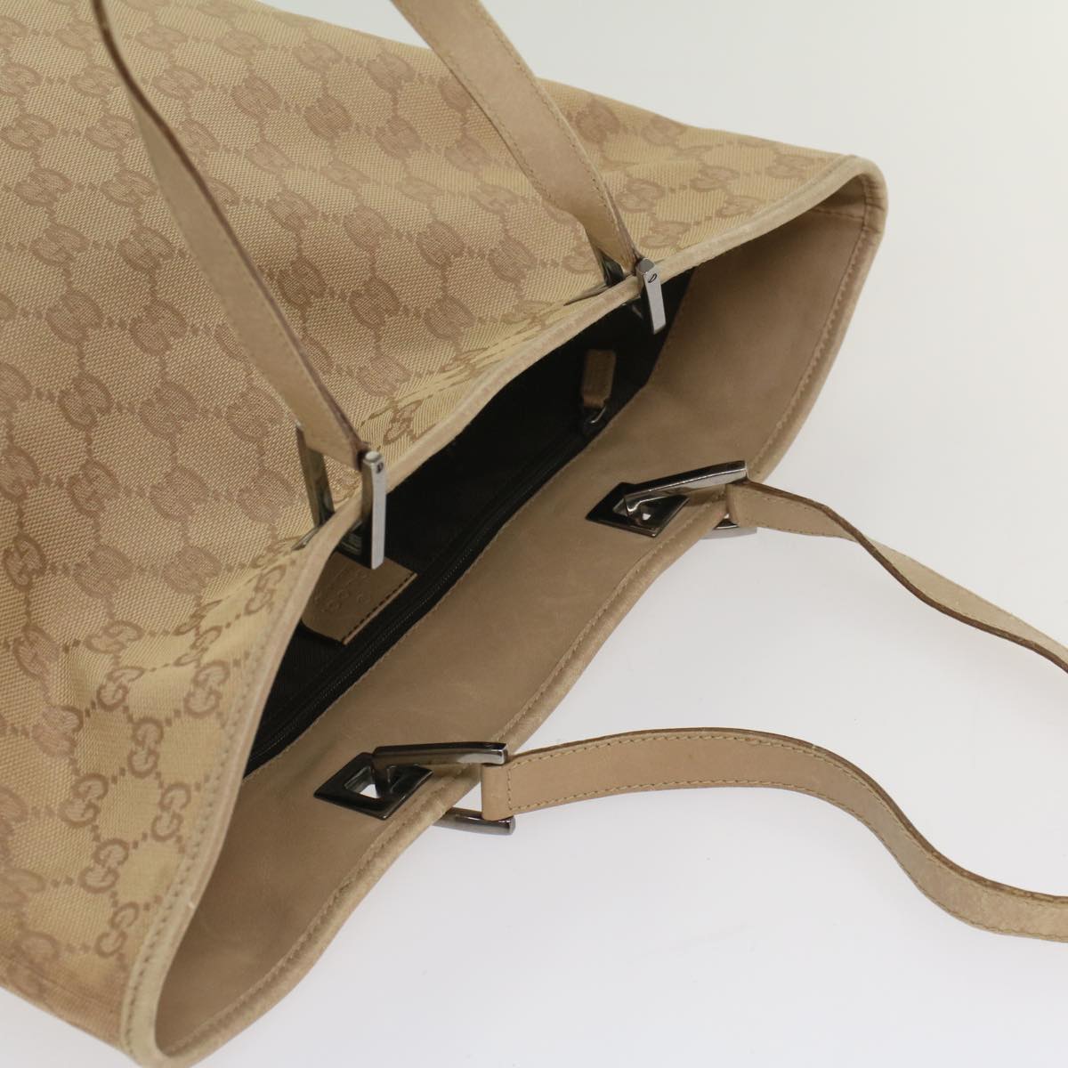 GUCCI GG Canvas Tote Bag Beige 31243 55447
