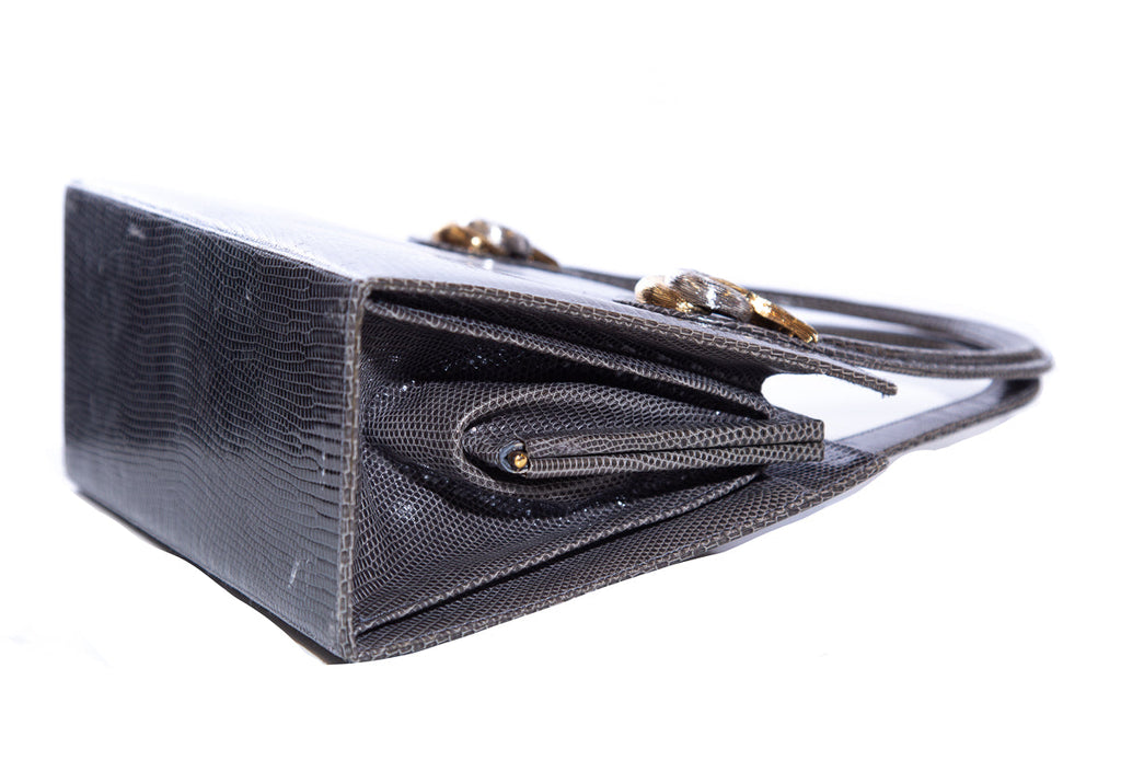 Martin Van Schaak Grey Lizard Skin Handbag