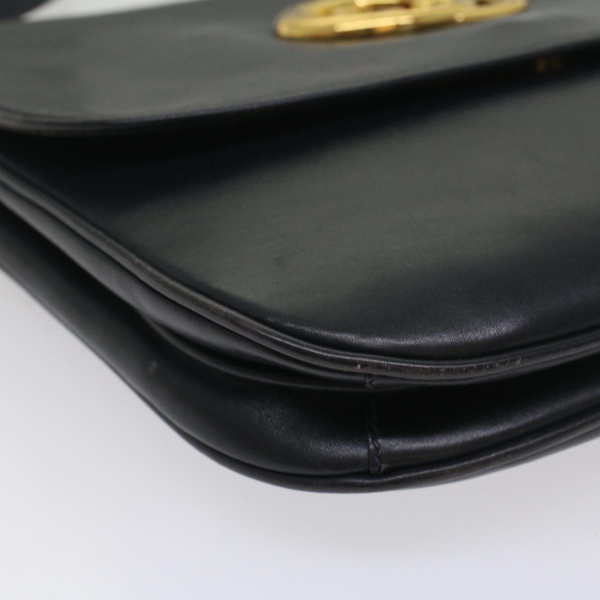 GUCCI Sherry Line Shoulder Bag Leather Black Red Navy 55656