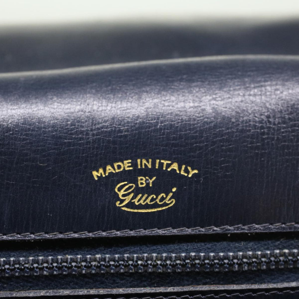 GUCCI Sherry Line Shoulder Bag Leather Black Red Navy 55656