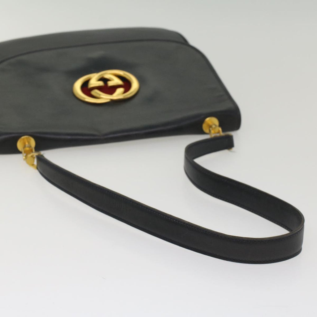 GUCCI Sherry Line Shoulder Bag Leather Black Red Navy 55656