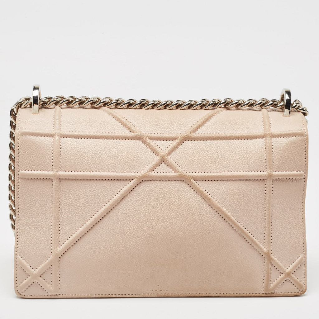 Dior Light Peach Leather Medium Diorama Flap Shoulder Bag