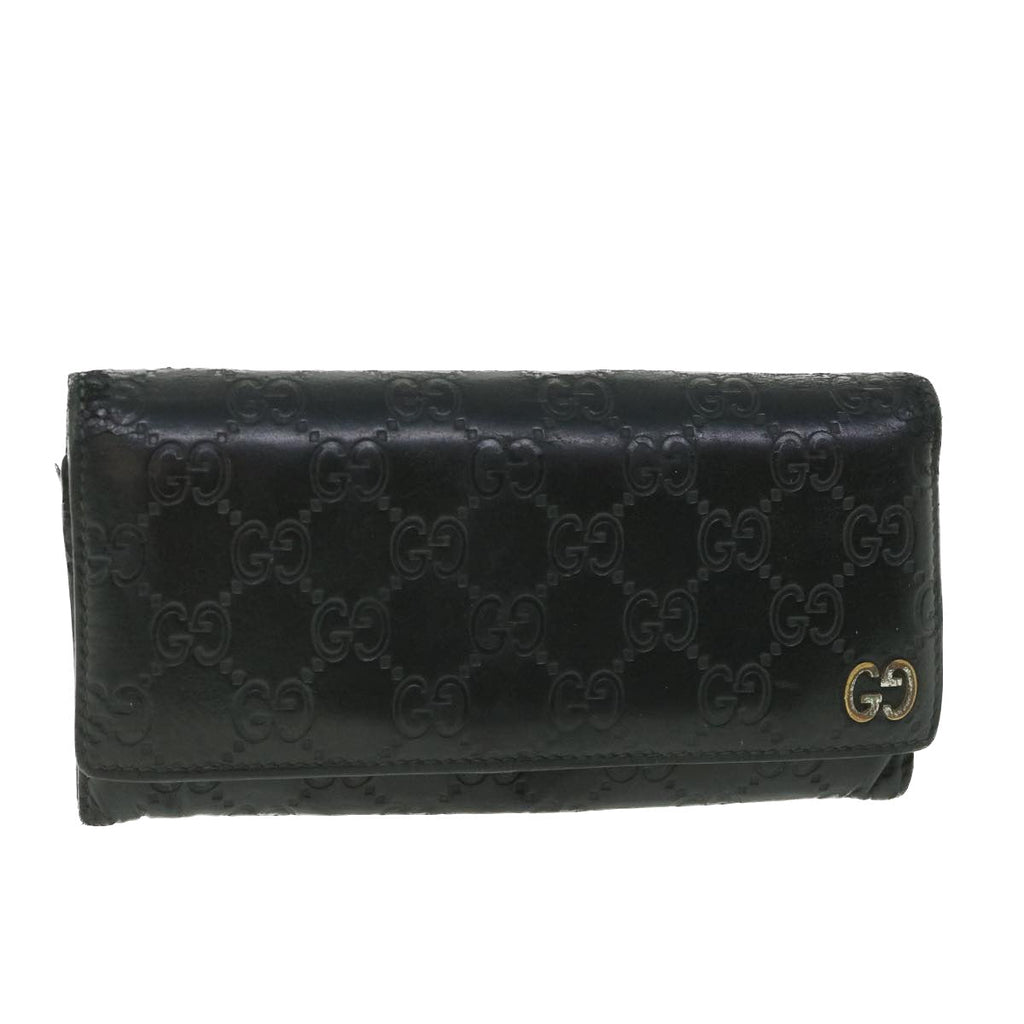 GUCCI GG Canvas Guccissima Long Wallet Black 481727 55674