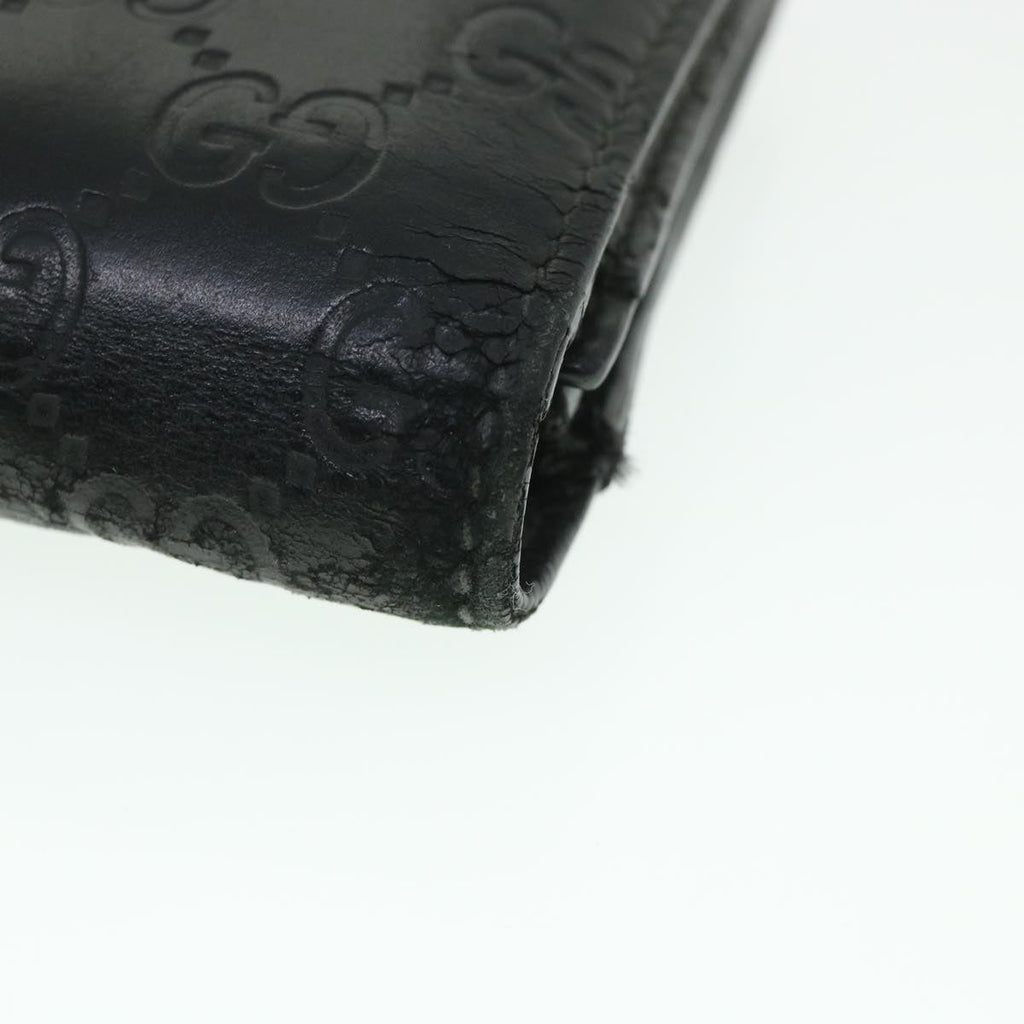 GUCCI GG Canvas Guccissima Long Wallet Black 481727 55674