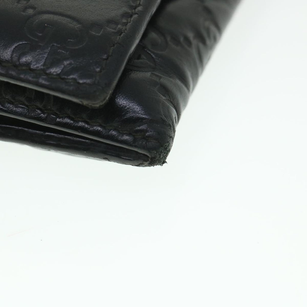 GUCCI GG Canvas Guccissima Long Wallet Black 481727 55674