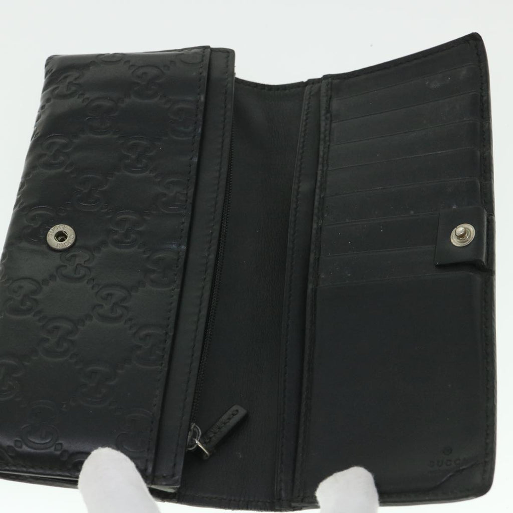 GUCCI GG Canvas Guccissima Long Wallet Black 481727 55674