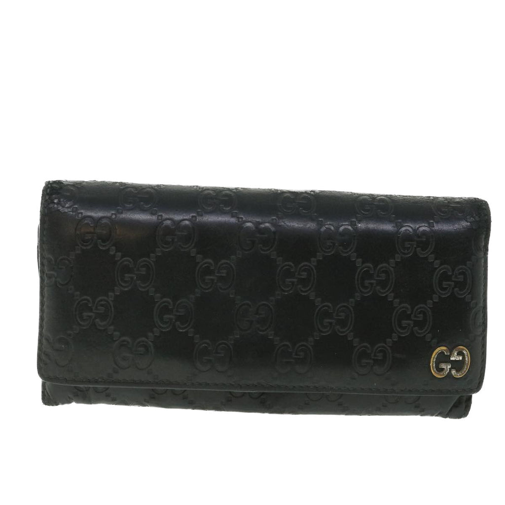 GUCCI GG Canvas Guccissima Long Wallet Black 481727 55674