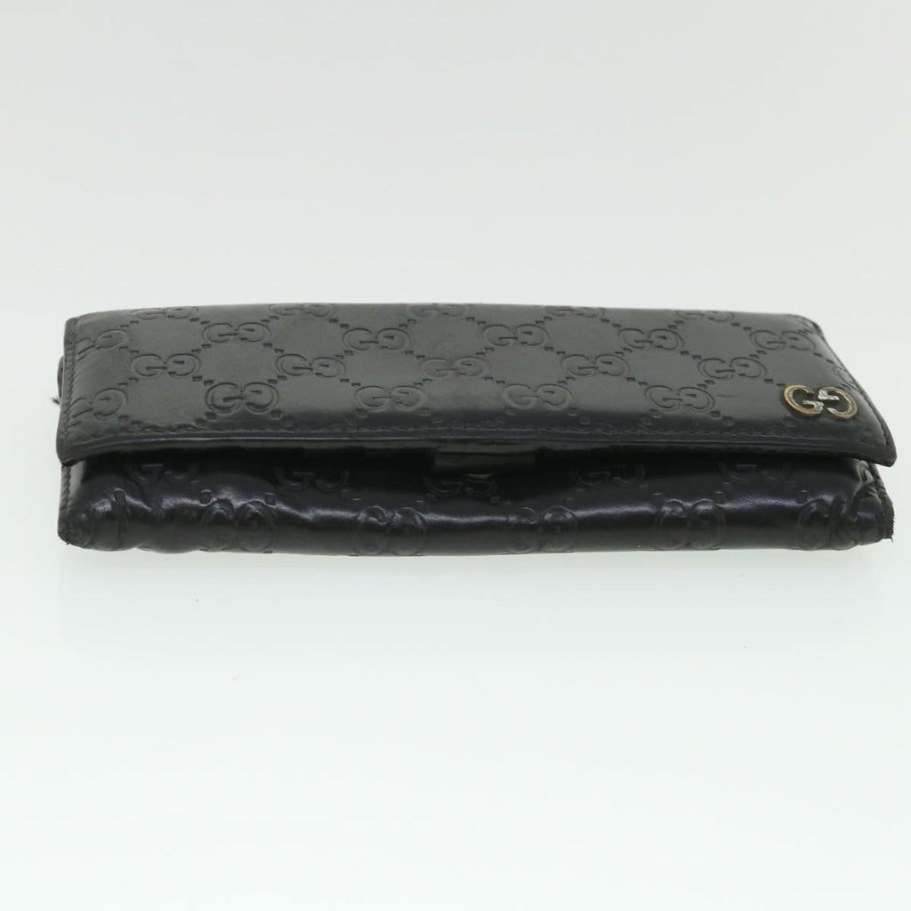 GUCCI GG Canvas Guccissima Long Wallet Black 481727 55674