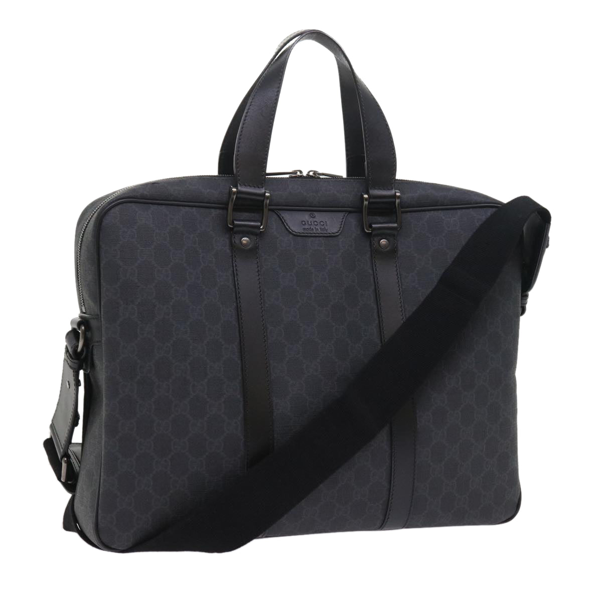 GUCCI GG Canvas Business Bag PVC Leather 2way Black 337081 55693