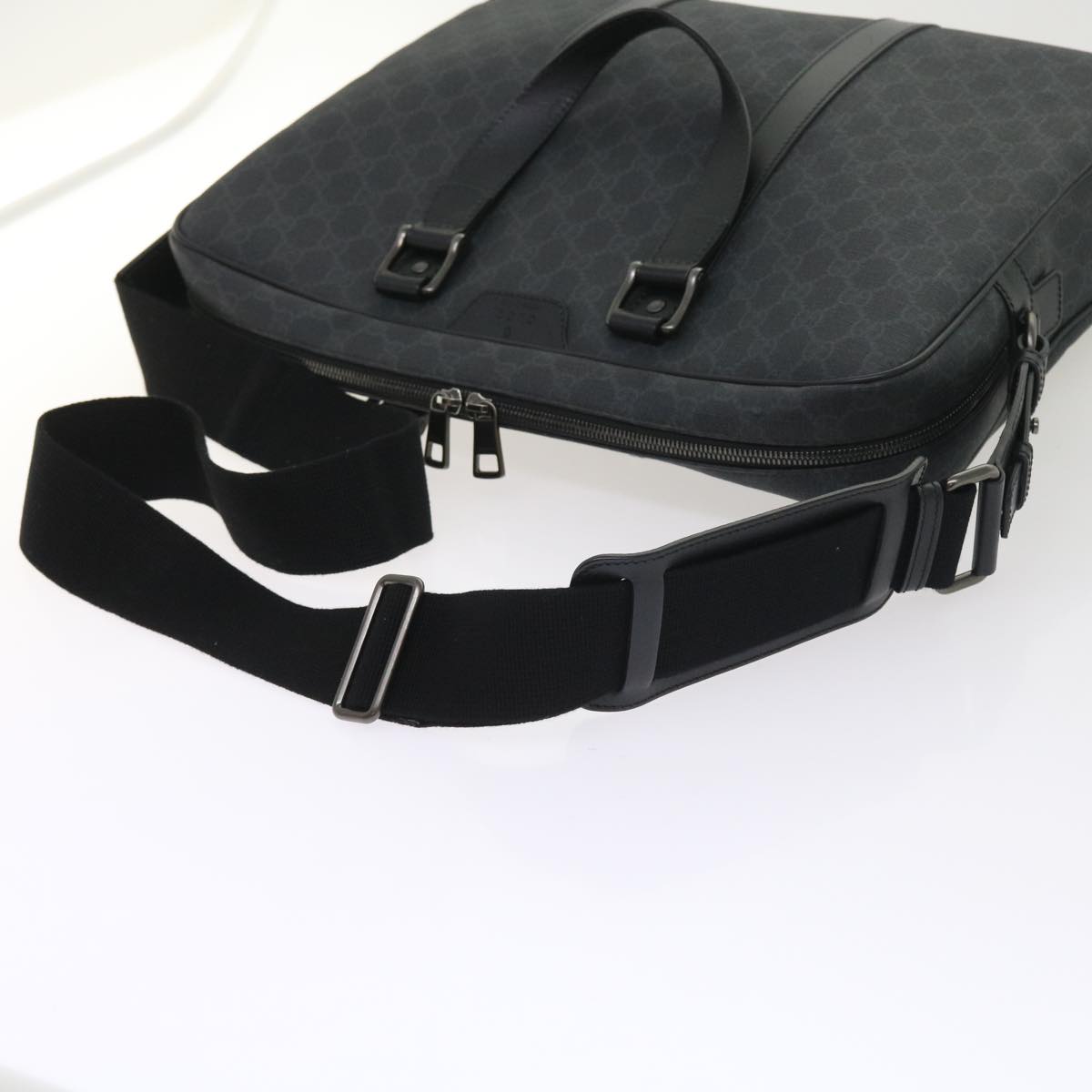 GUCCI GG Canvas Business Bag PVC Leather 2way Black 337081 55693