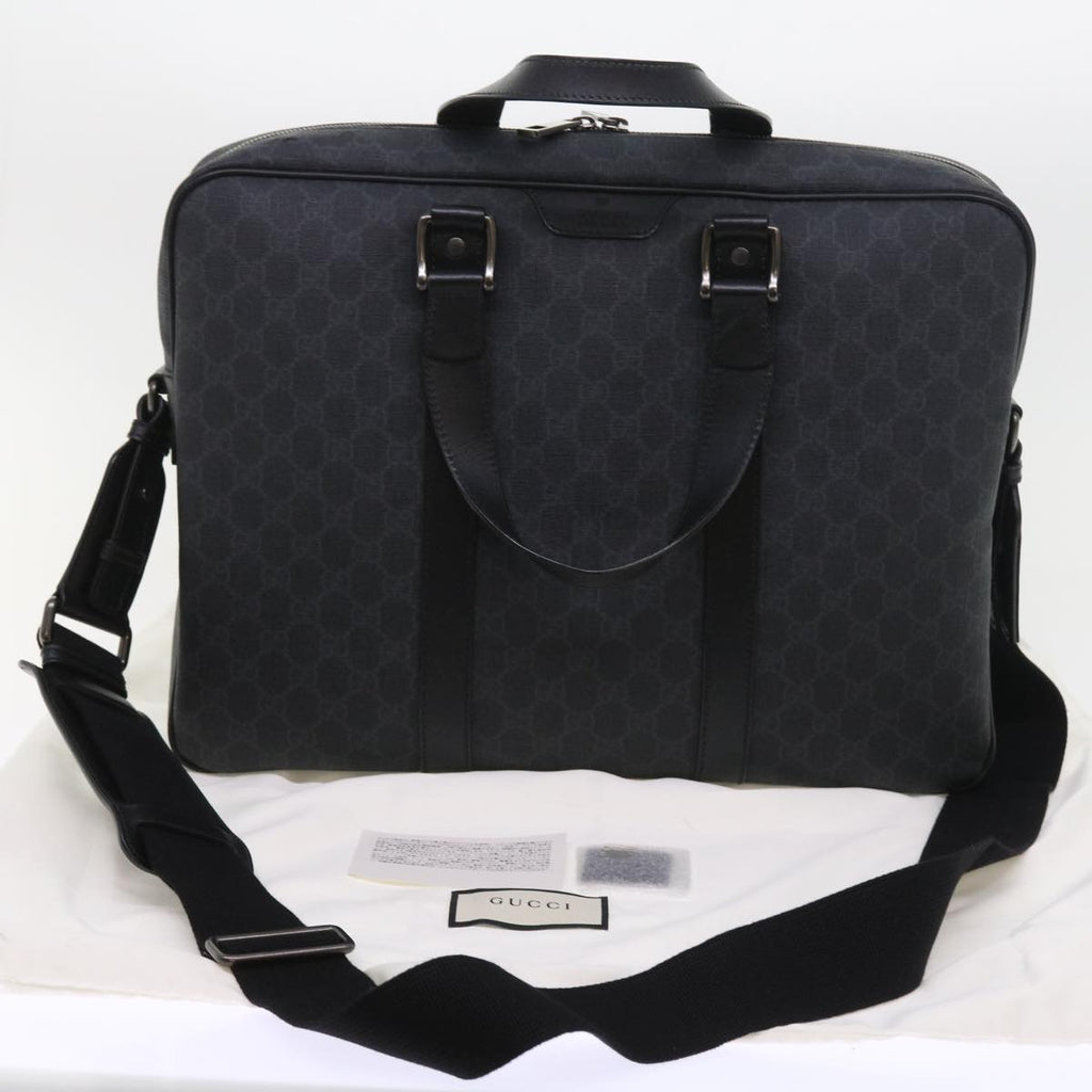 GUCCI GG Canvas Business Bag PVC Leather 2way Black 337081 55693