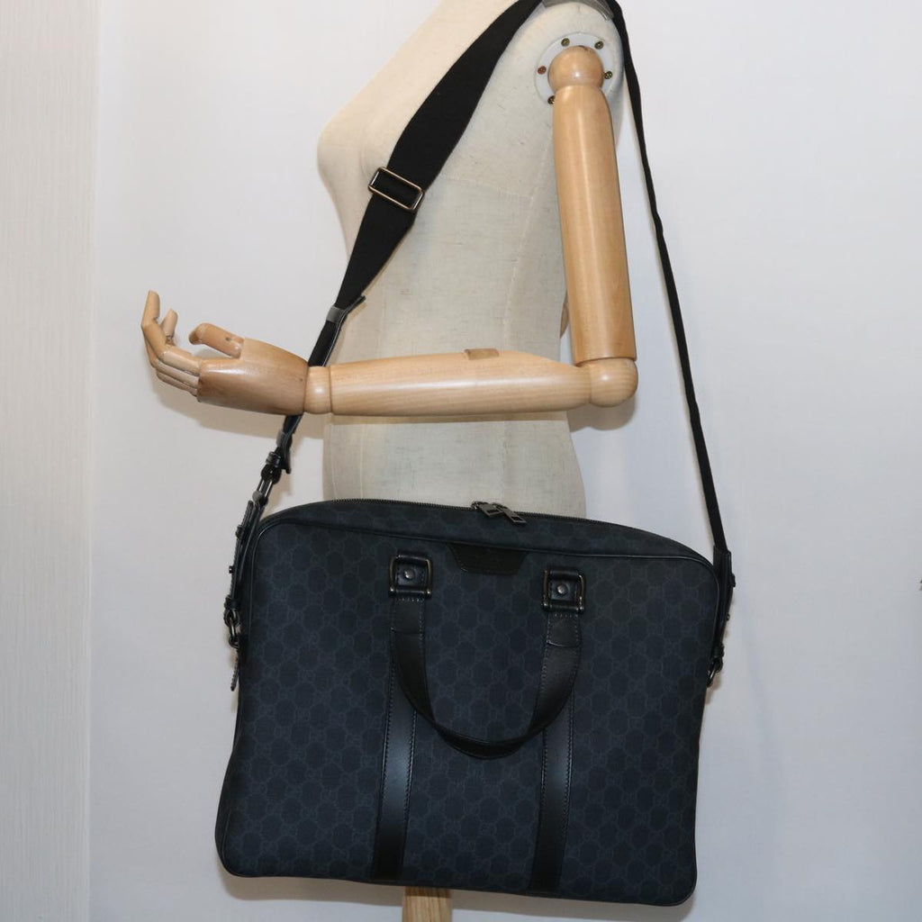 GUCCI GG Canvas Business Bag PVC Leather 2way Black 337081 55693